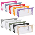 MaehSab 10 PCS Clear Pencil Cases Pen Pouch Transparent Marker Pouch with Zipper, Exam Pencil Storage Bag Travel Cosmetic Makeup Bag, Stationery Toiletries Organizer for Students Adults Teen