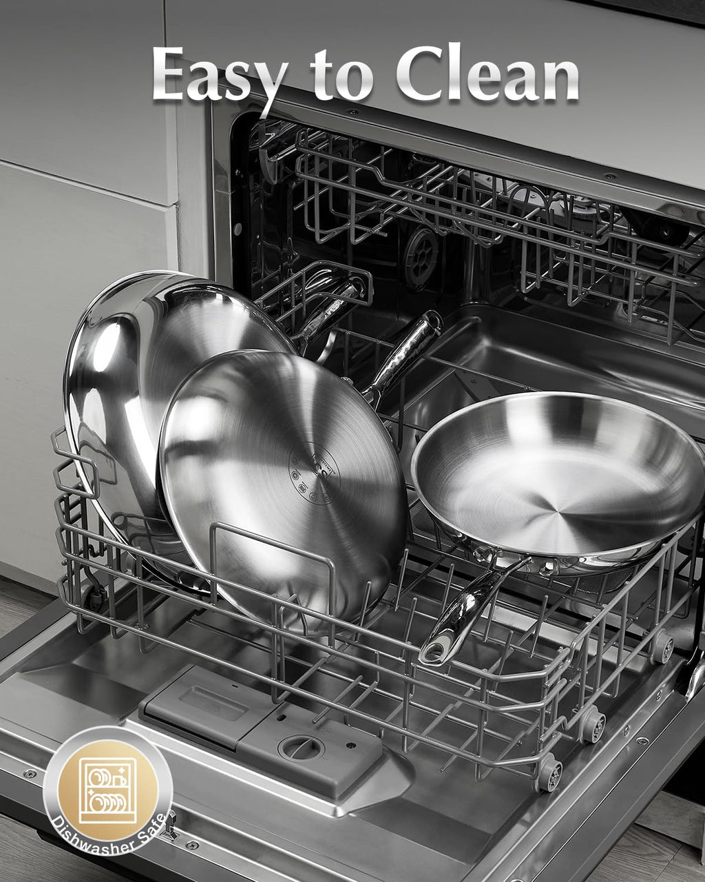 KOCH SYSTEME CS Tri Ply Stainless Steel Frying Pan, 8 Inch Stainless Steel Pan, Small Skillet, Cooking Omelette Pan, Induction Compatible, Dishwasher & Oven Safe, Non Toxic