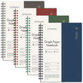 EMSHOI Graph Paper Spiral Notebook, 4 Pack 640 Pages 100 GSM Thick Grid Paper, A5 Graph Notebook, Plastic Hardcover Journals for Writing Engineering Graphing Work School Supplies, 5.7" x 8.22"