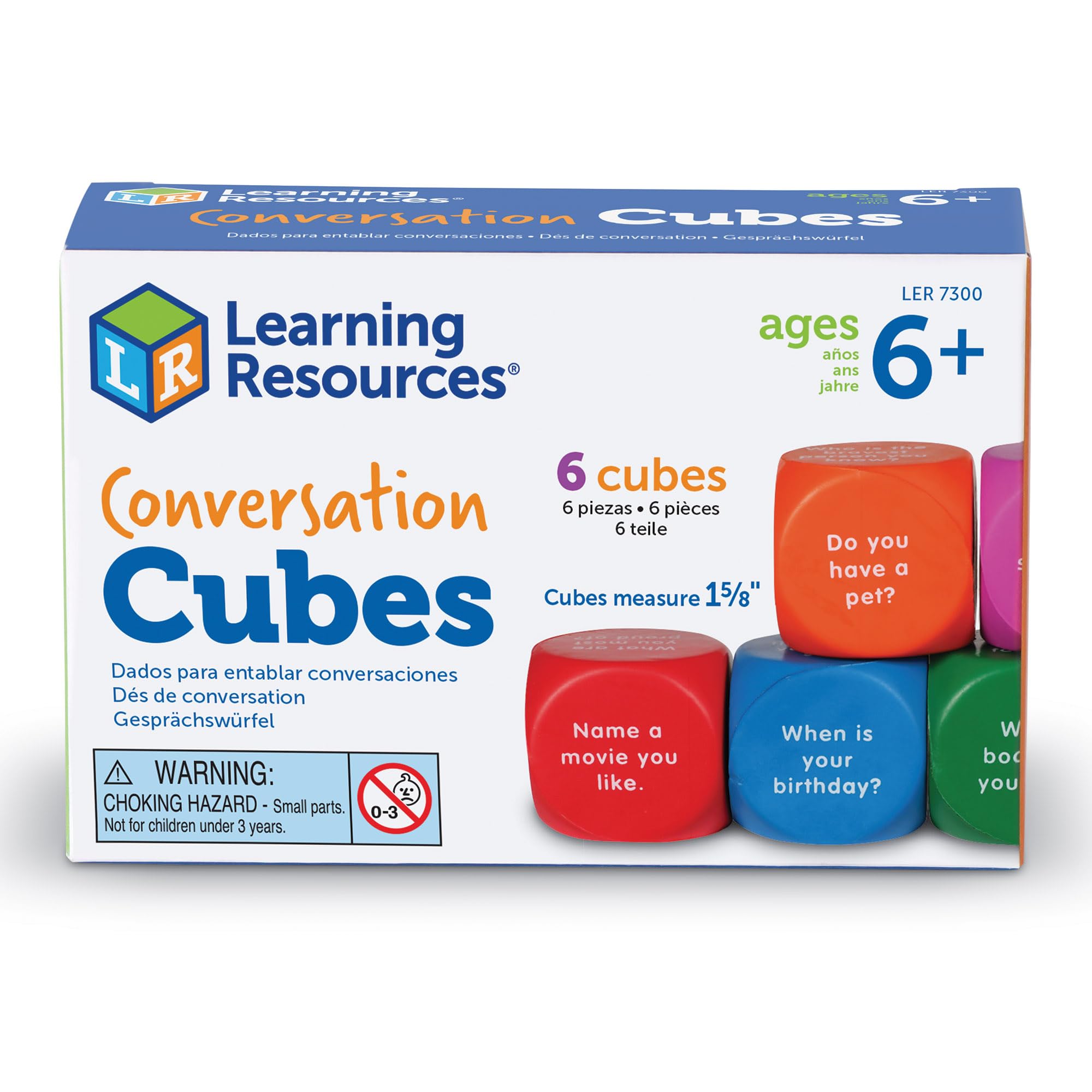 Learning Resources LER7300 Conversation Cubes, Social Dice, Autism Therapy, Ice Breaker Cubes, Ages 6+