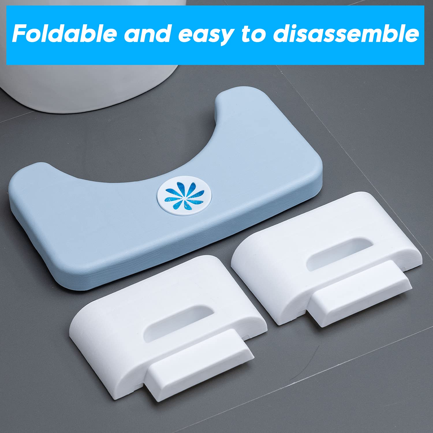 Toilet Step Stool, Toilet Footstool, Toilet Assistance Steps, Bathroom Toilet Stool, Kids Tot Step Stool, Foldable Toilet Stool, Fits All Toilets, Folds for Easy Storage(White)