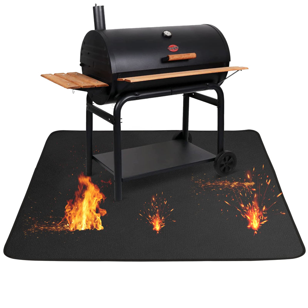 Fire Pit Mat, 36 x 48 inches Under Grill Deck Patio Protect Pad, 3 Layers Heat Resistant Grill Mat, Fire Pit Pad for Patio Grass BBQ, Oil-Proof Waterproof Protector
