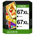 67 XL Ink Cartridges for 67XL HP67XL Black Ink Cartouche Encre for 67 Combo Pack for 67 XL for HP 67 Ink Cartridges for Envy 6000 6055 6052 6032 6075 Printer