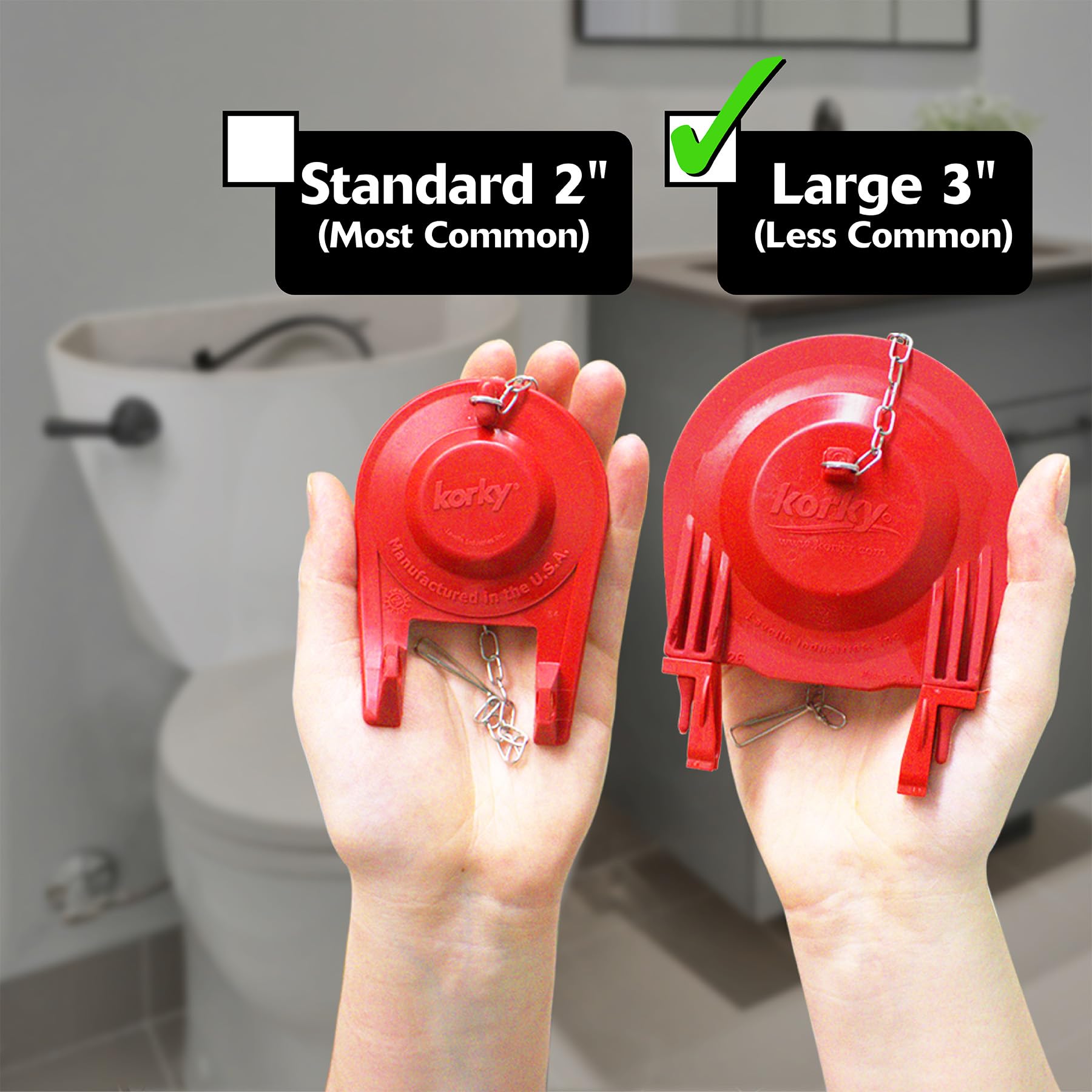 Korky 3060BP Universal Toilet Flapper, 3-Inch