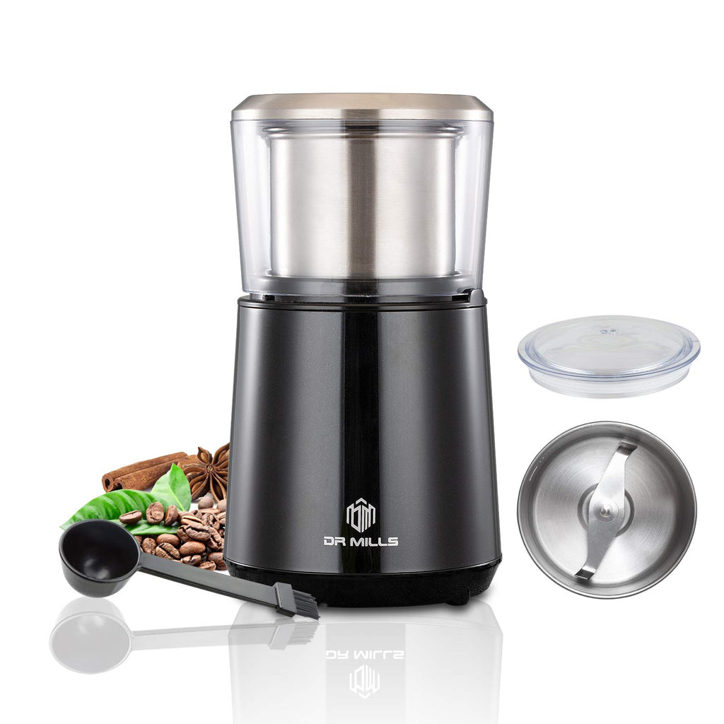 DR MILLS DM-7451 Electric Coffee Grinder, Dried Spice, nut, herb Grinder, Detachable Cup, Dishwashable, SUS304 Stainless Steel