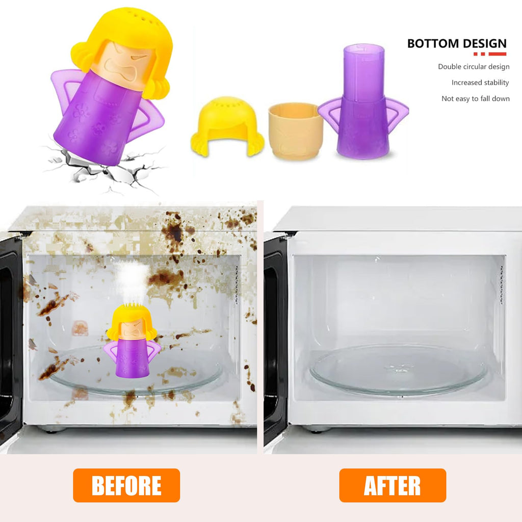 YIQXKOUY 4 Pack Angry Mom Microwave Cleaner Microwave Oven Steam Cleaner Doll Use Water and Vinegar High Temperature Cleaning Kitchen Cleaning Tool for Home and Office