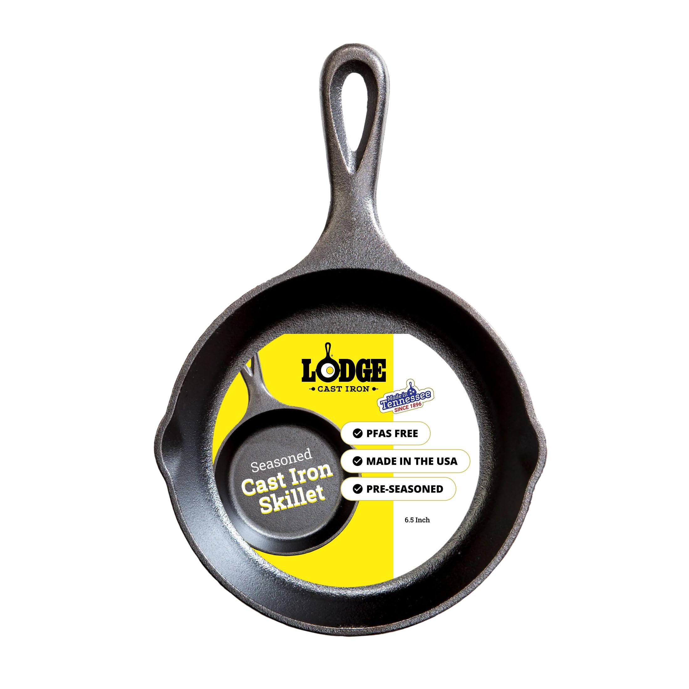 Lodge L3SK3 6-1/2-Inch Logic Pre-Seasoned Skillet (Black)