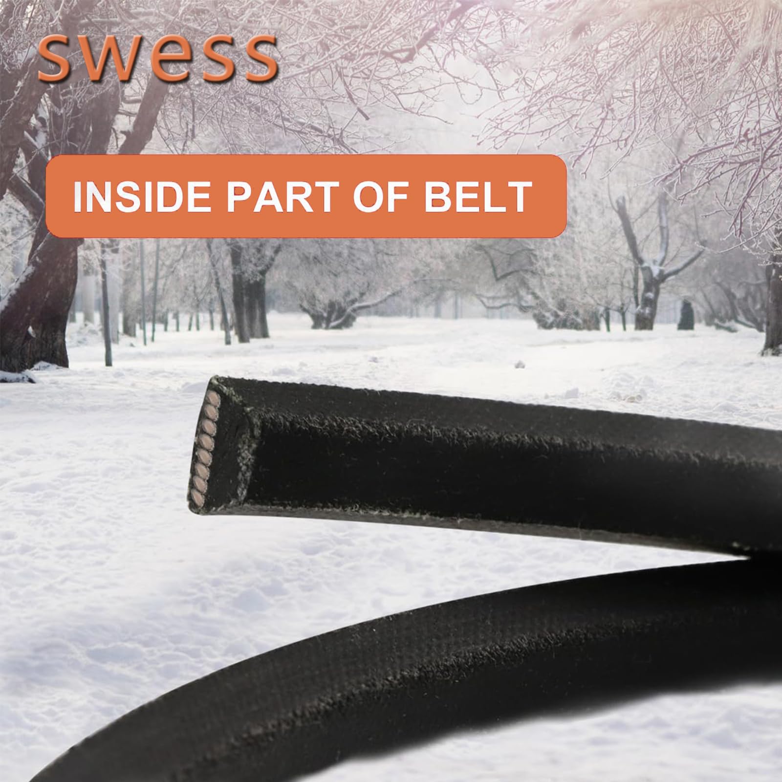 754-04195 Snow Thrower Belts for MTD（2Pcs）, Cub-Cadet, Craftsman 754-04195, 954-04195A, 1/2-Inch by 37-Inch Replacement Snowthrower Auger Belt,Black（2Pcs）