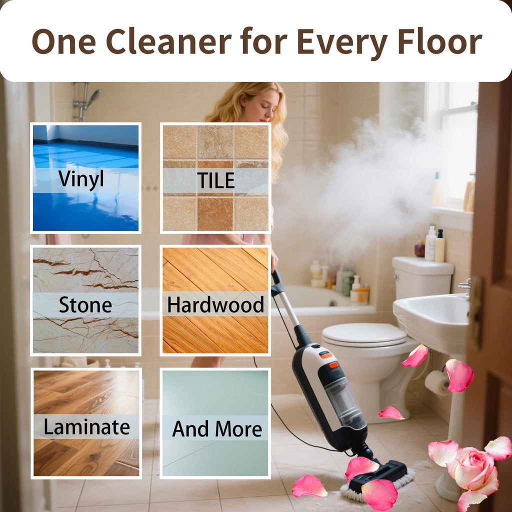Robot Mop Cleaning Solution Concentrate Compatible with Robot Vaccum, Wet Dry Vacuums, for Roborock, Tineco, Dreame, Narwal, Shark, Bissell Mops, 1L, Dilution Ratio 1:200, Rose Scent