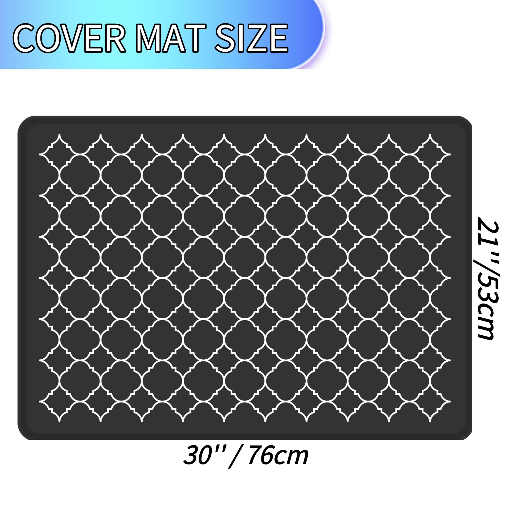 Nyoria Silicone Stove Top Mat Protector - 30" x 21" Cover for Electric Glass Top Stove Cooktop Induction Mat for Ceramic Top RV Countertop Heat-Resistant XL Dish Drying Mat