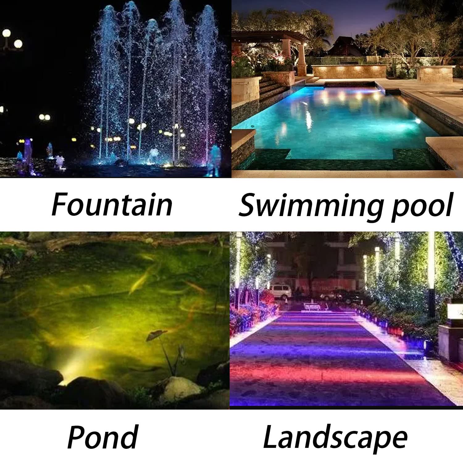 Colored Pond Lights with Timer, RGB Fountain Lights IP68 Waterproof Submersible Dimmable Outdoor Landscape Lights for Fish Tank Pond Fountain Garden, 1-Light