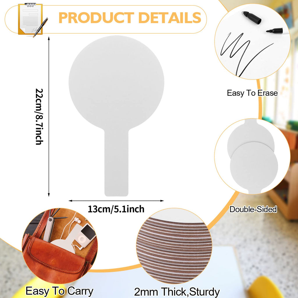 25 Pieces Dry Erase Answer Paddles Handheld Double Sided Paddles Mini White Boards Small White Board Dry Erase Signs Auction Paddles for Learners Teacher Home Group Activities Voting Sessions