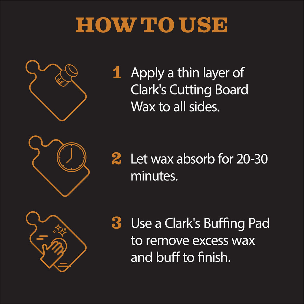 CLARK'S Cutting Board Finish Wax (6oz) | Enriched with Lemon & Orange Oils | Made with Natural Beeswax and Carnauba Wax | Butcher Block Wax