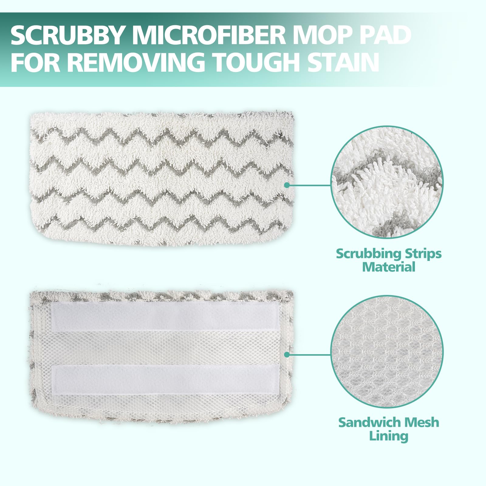 4 PCS Replacement Pads Accessory for Shark Steam Mop S1000, S1000A, S1000C, S1000WM, S1001C, Dirt Grip Pads, Microfiber Washable & Reusable