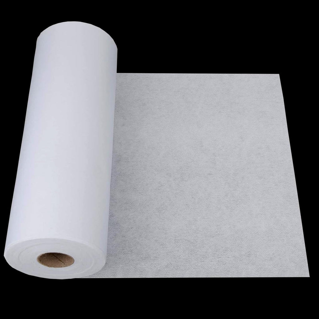 Medium Weight Iron-On Non-Woven Fusible Interfacing 15.7 Inch x 33 Yard, White Polyester Single-Sided Interfacing Fabric for Sewing, Quilting, DIY Crafts, Bags, Home Decoration (15.7 Inch x 33 Yard)