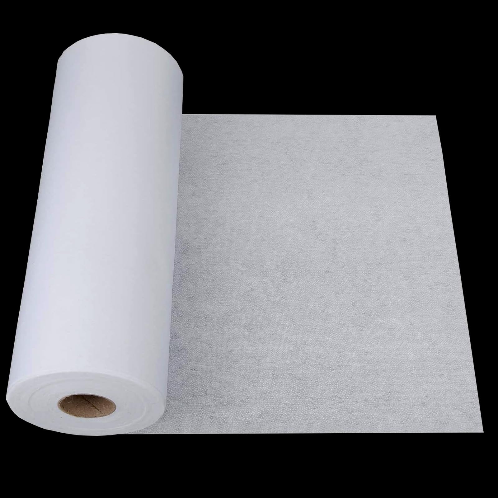 Medium Weight Iron-On Non-Woven Fusible Interfacing 15.7 Inch x 33 Yard, White Polyester Single-Sided Interfacing Fabric for Sewing, Quilting, DIY Crafts, Bags, Home Decoration (15.7 Inch x 33 Yard)