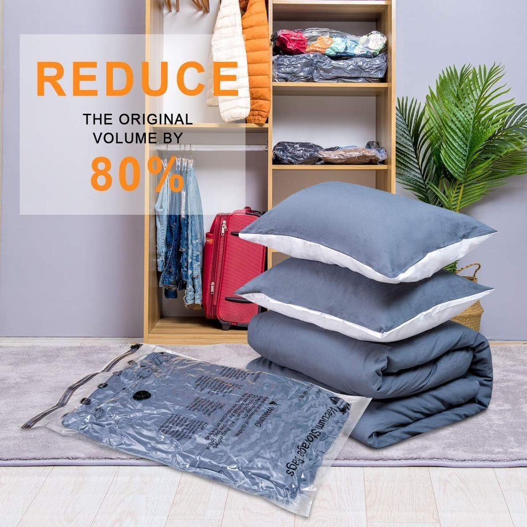 15 Pack Vacuum Storage Bags with Electric Pump (3 Jumbo, 3 Large, 3 Medium, 3 Small, 3 Roll Up), Space Saver Sealer Compression Bags for Blankets, Comforters, Pillows, Clothes Storage