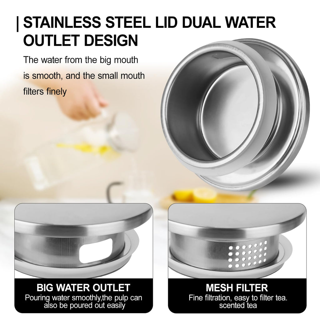 2 Pack (2 Liter 68 oz) Square Glass Pitcher with Lid and Spout, Easy Clean Heat Resistant, Borosilicate Glass Carafe for Hot/Cold Drink, Large Jug for Iced Tea, Coffee, Juice, Milk, Beverage