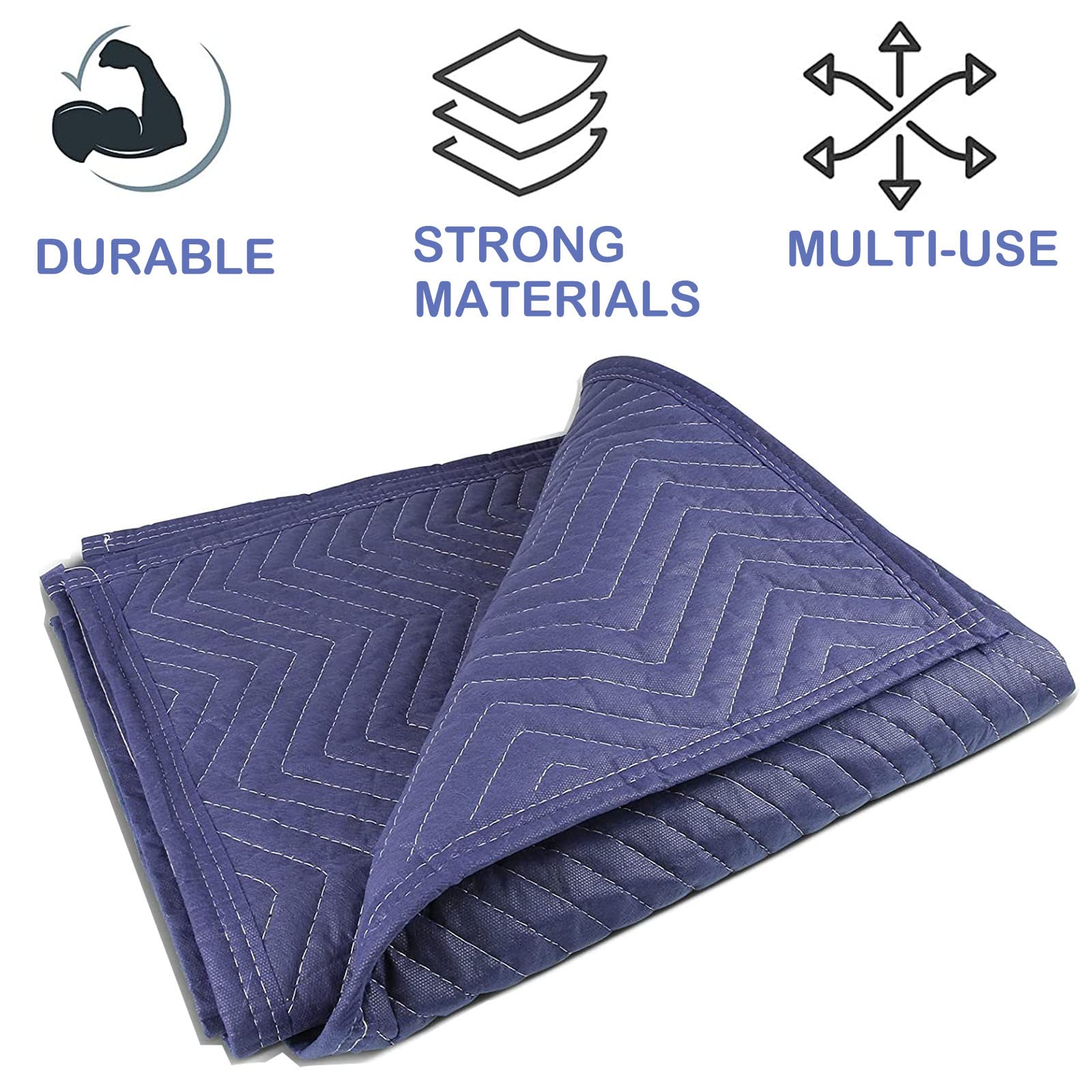 Moving Blanket Moving & Packing Blanket Shipping Blankets (Blue-40 x 72 Inch)