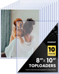 HYARUAT 8 x 10 Toploaders - Clear Rigid Plastic Sleeves (10 Pack), Hard Sheet Protectors for Photos, Posters & Birth Certificates