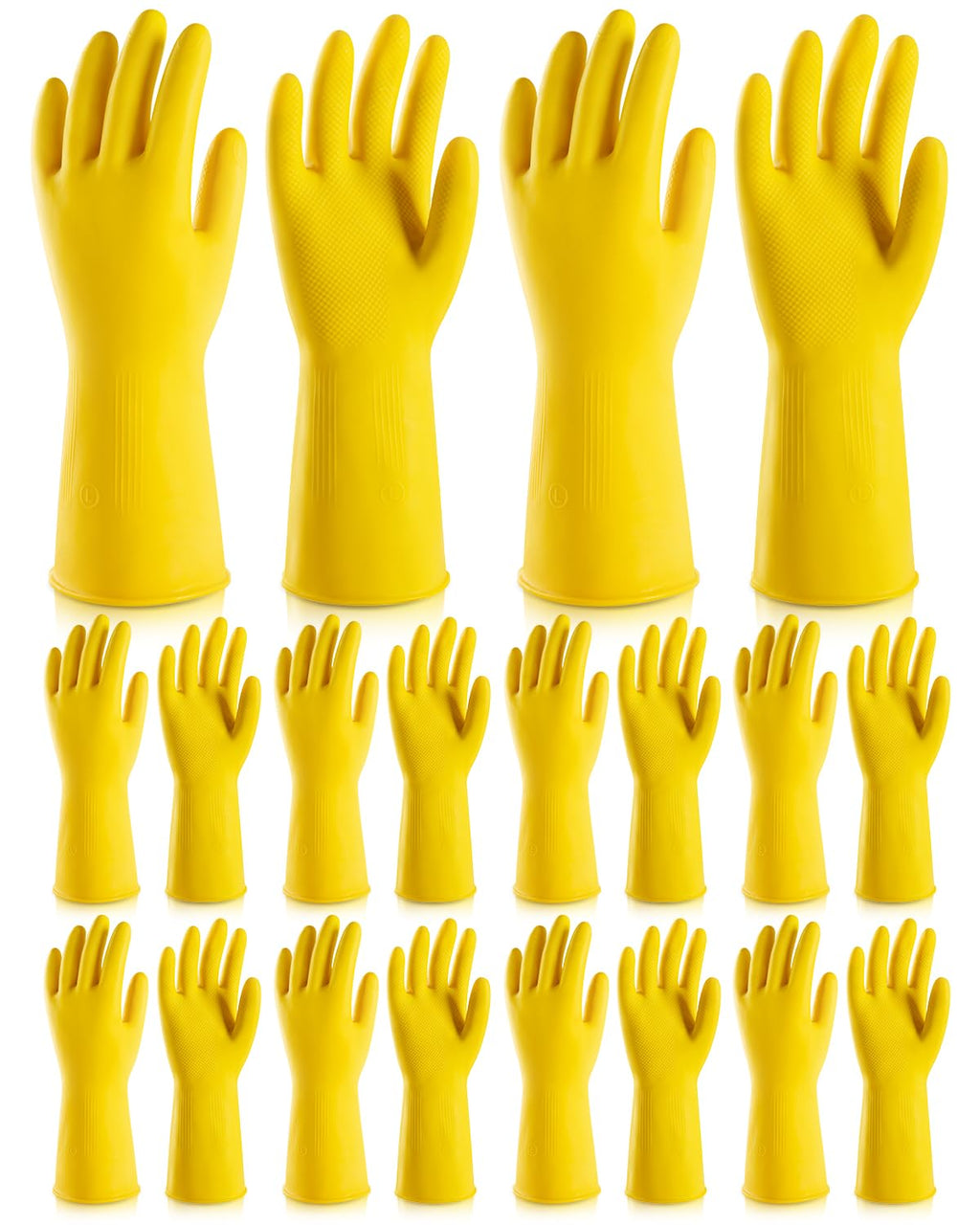 ThxToms 10 Pairs Rubber Cleaning Gloves, Reusable Household Dishwashing Gloves for Women Men, Kitchen and Bathroom Cleaning, Gardening, Pet Care, Extra Thickness, 20 Mil, 13", Heavy Duty, Non-Slip, M
