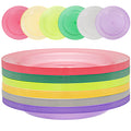 Cedilis 30 Pack Reusable Plastic Plates, 10 Inch Unbreakable Lightweight Dinner Plates, 6 Mixed Colours Round Plate for Parties, Picnics, BBQ, Weddings and Daily Use, Dishwasher Safe