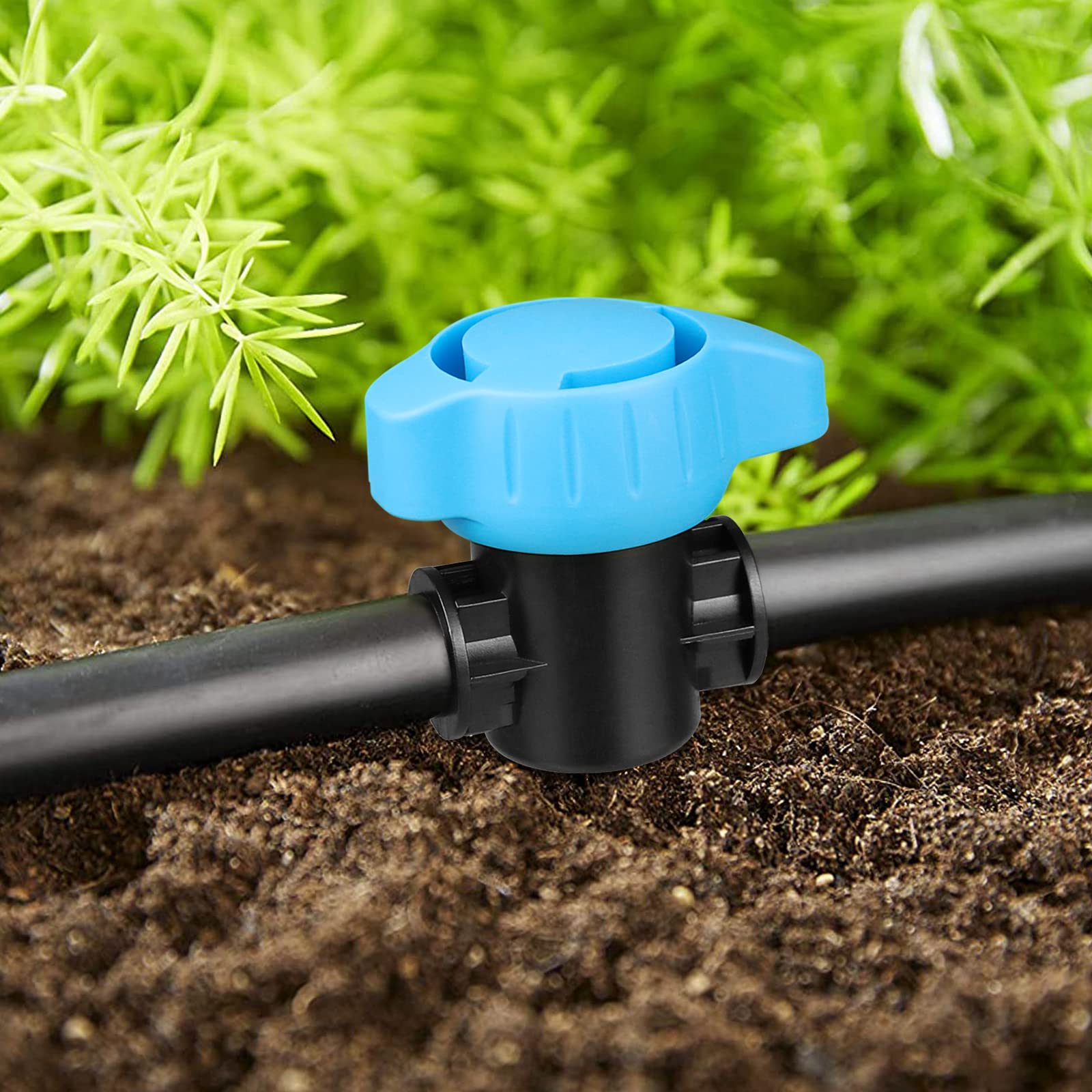6 Pack Drip Irrigation 1/2 inch Barbed Valve, Drip Line Parts 1/2" Shut Off Valve Fits for 1/2 Inch Drip Irrigation Tubing (.570-.620" ID) for Drip or Sprinkler Systems