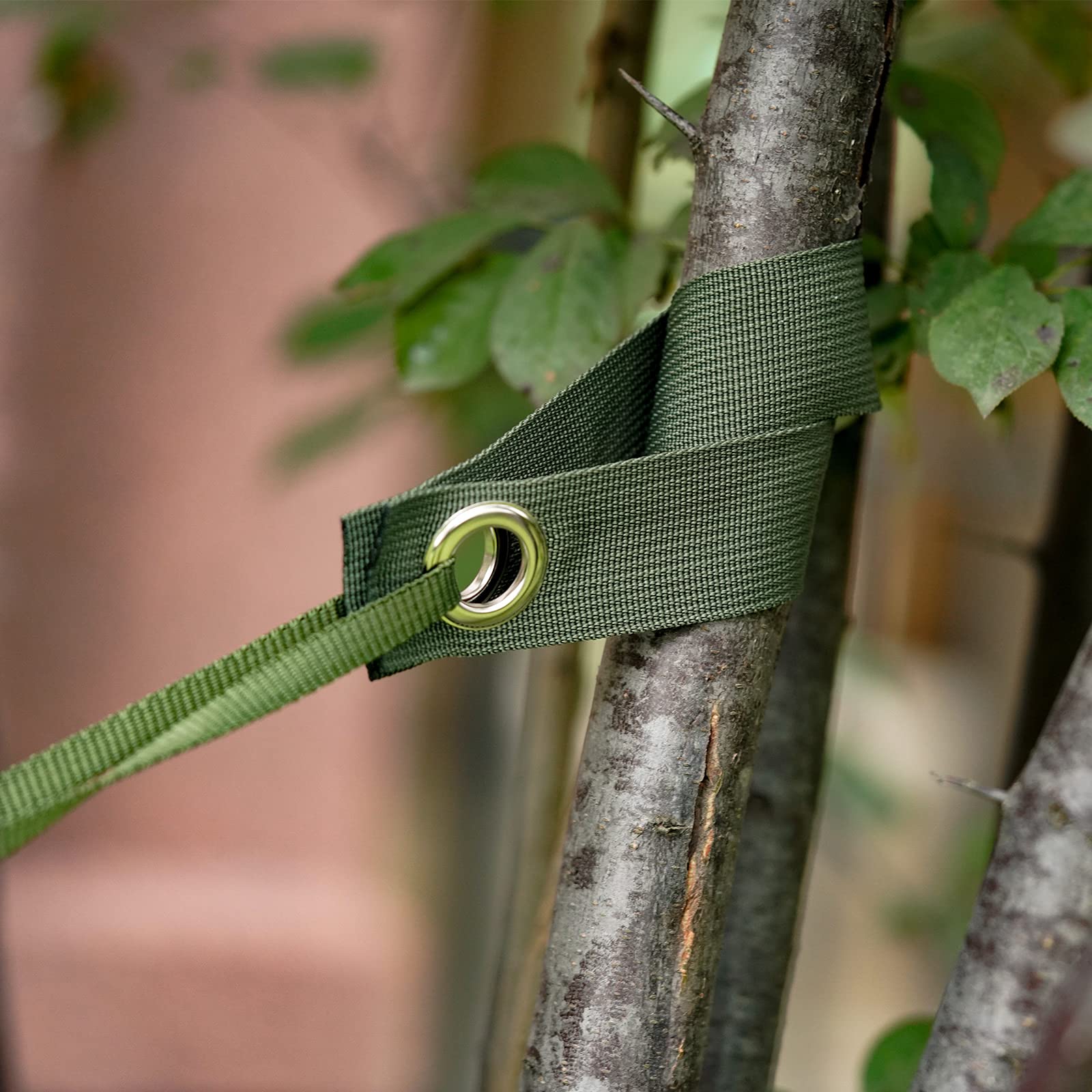 Shitailu Professional Tree Stake Kits for 2 Trees- 6pcs 15.7 Inch Tree Straps + 65.6 Feet Strong Rope for Plant Fix Straight Healthy Growth,Green