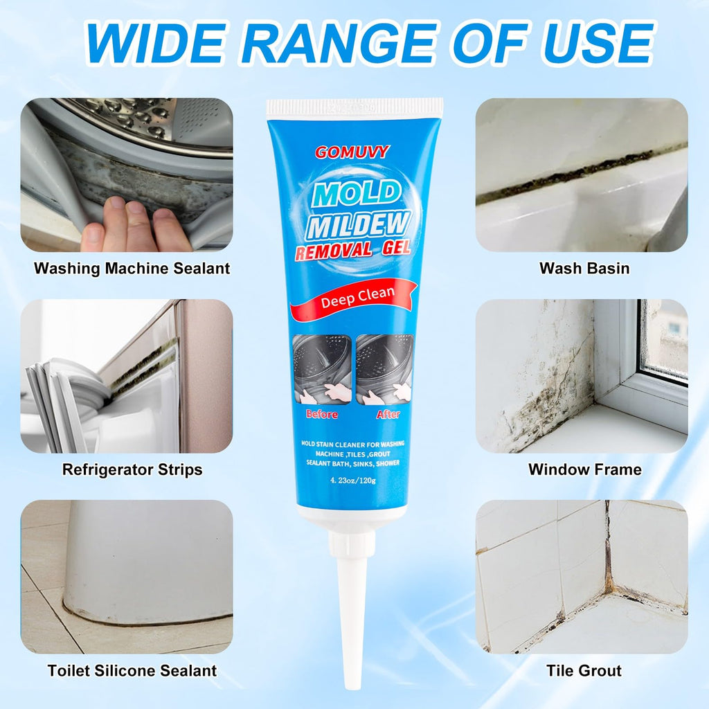 Home Mou-ld Remover Gel, 2 Pack Blck Stain Grout Cleaner, Washing Machine Gel for Washing Machine Refrigerator Strips, Bathroom, Wall, Tiles Grout, Sealant, Glass, Kitchen, Sinks