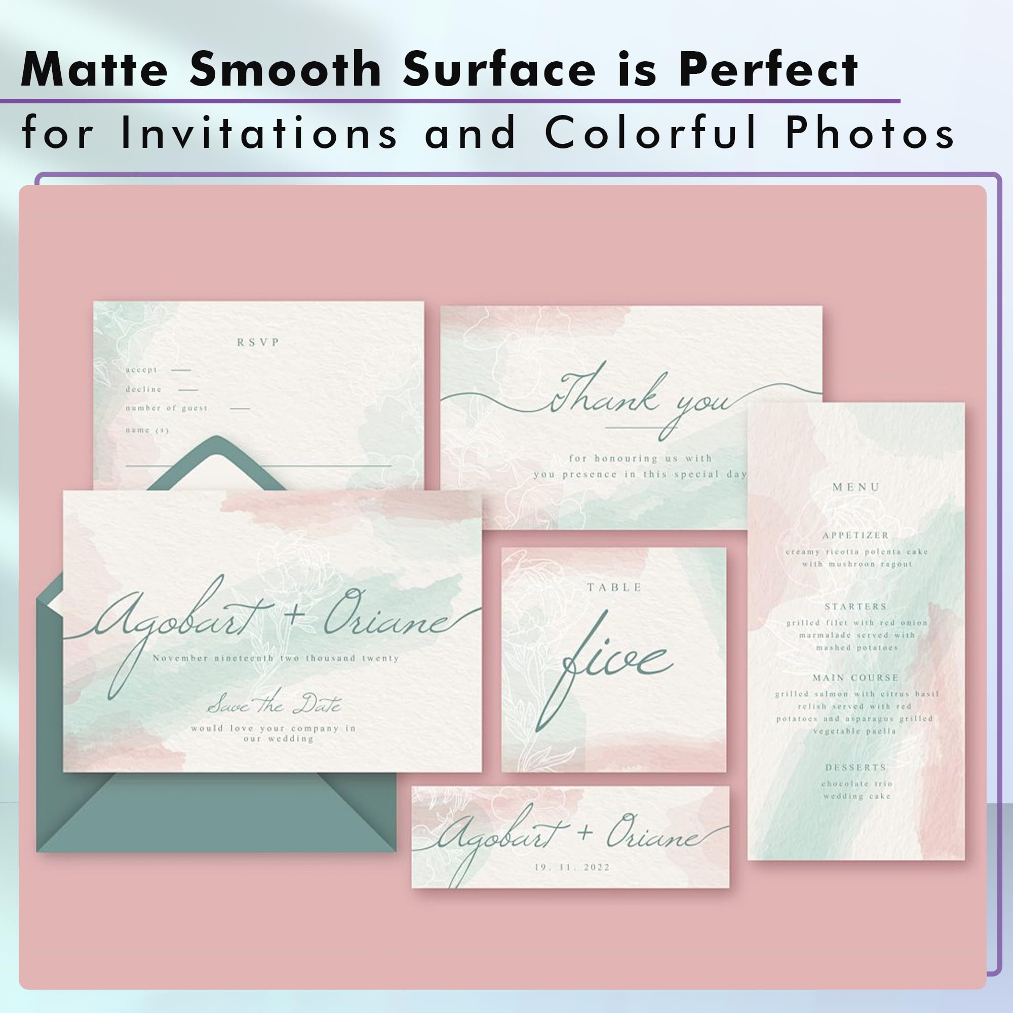 Koala Photo Paper Matte Coated 8.5X11 Inches Compatible with Inkjet Printer 48LB Presentation Paper 100 Sheets