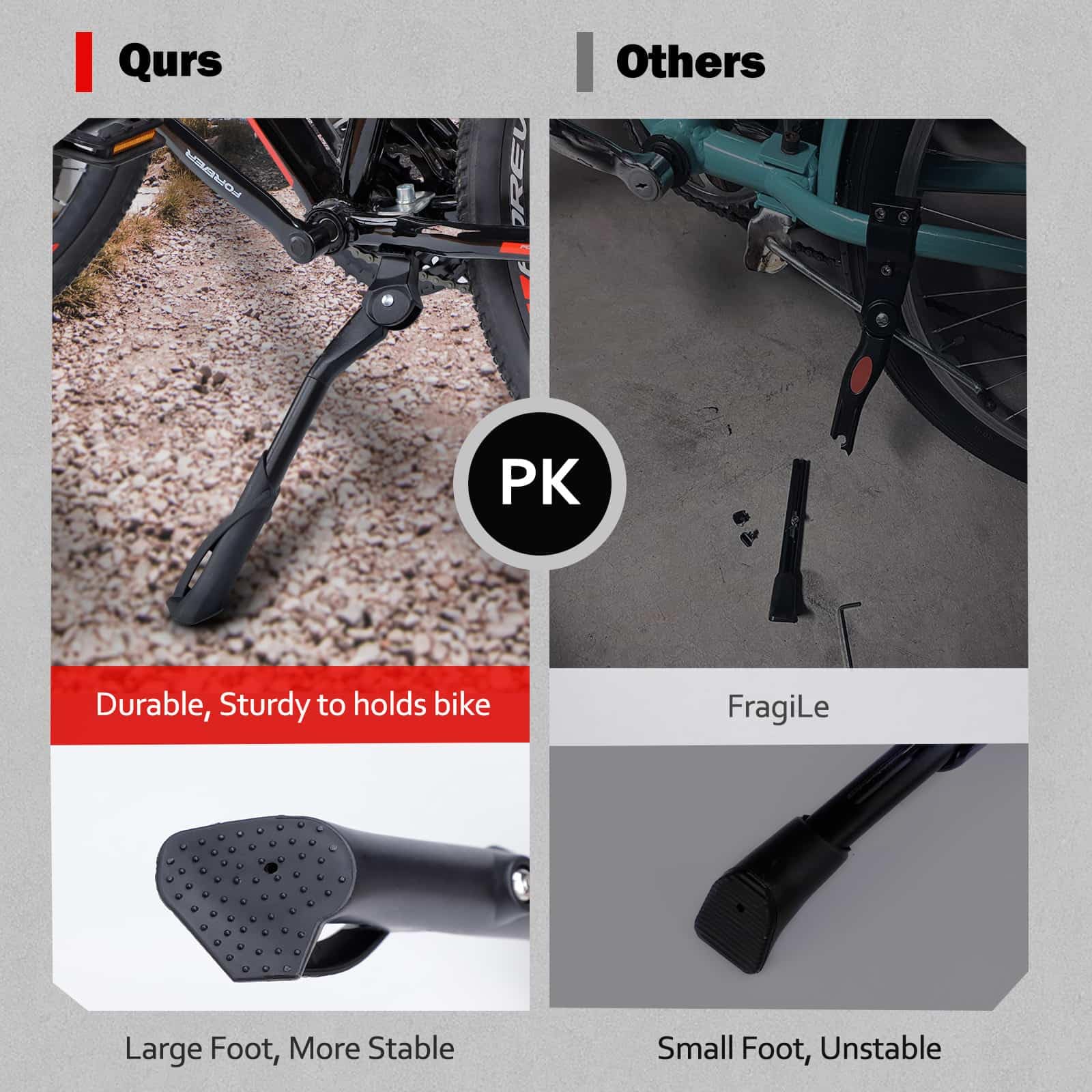 CYFIE Bike Kickstand, Center Mount Bicycle Kick Stand for Adult Bike 22 24 26 inch Wheel, Universal Adjustable Kickstands for 22" - 26" Adult Mountain Road Bike