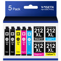 (Latest Chip) 212XL Ink Cartridges 5 Pack Remanufactured for Epson 212 Ink Cartridges 212XL 212 XL, High Capacity for Expression Home XP-4100 XP-4105 Workforce WF-2830 WF-2850 Printer (2BK/C/M/Y)