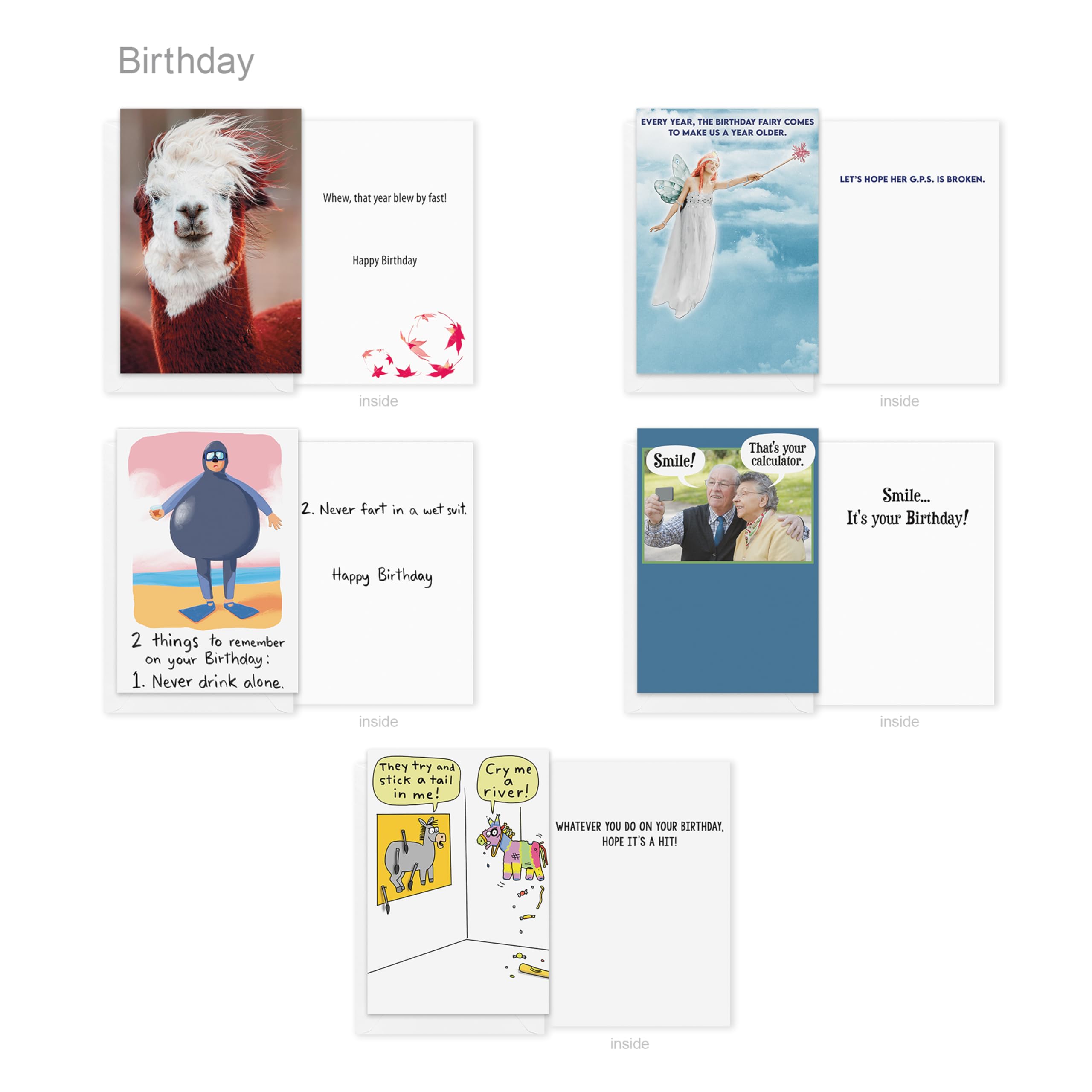 Recycled Paper Greetings 30-Count Funny All Occasion Card Assortment with Envelopes, Seals, and Storage Box by Hey Look!
