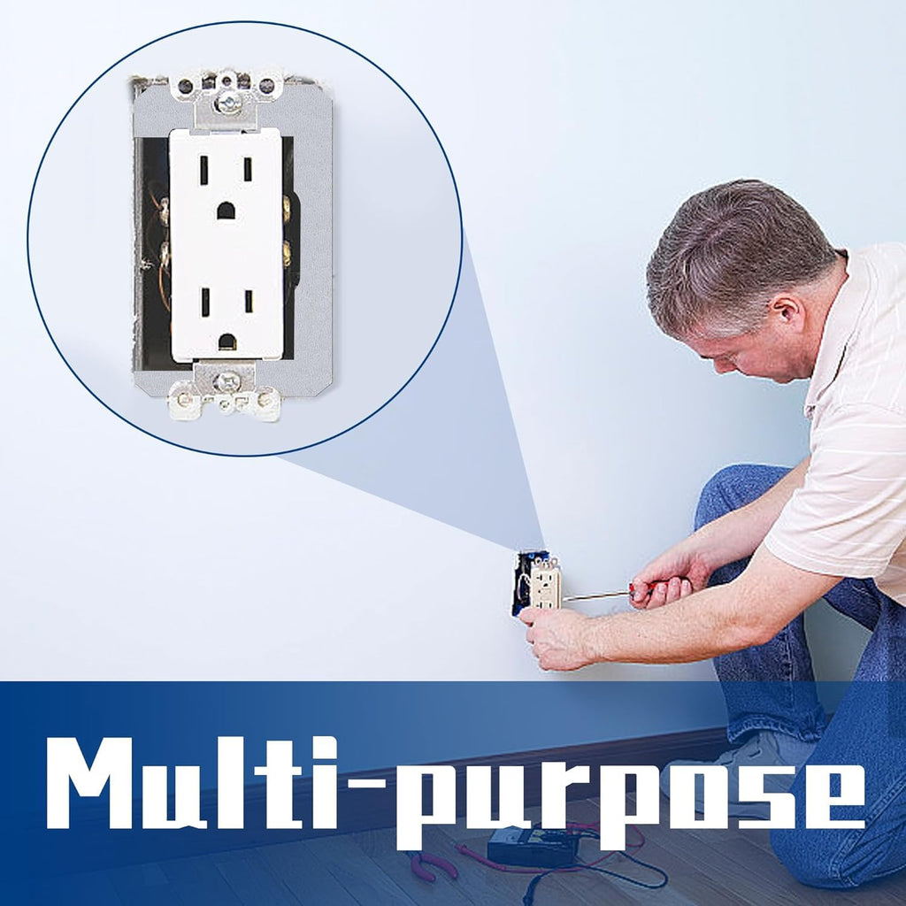 DECOHS 30 Pcs Wall Plate Spacer- Metal Flush Fit Device Leveling Plates- Receptacle Spacers Shims Leveler for Fixing Walls Electrical Outlet Electrical Boxes