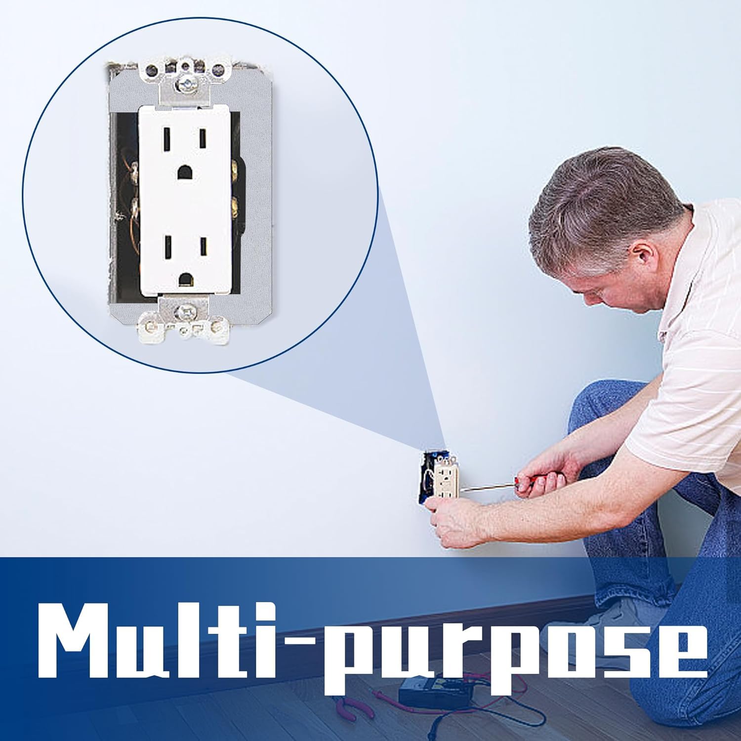 DECOHS 30 Pcs Wall Plate Spacer- Metal Flush Fit Device Leveling Plates- Receptacle Spacers Shims Leveler for Fixing Walls Electrical Outlet Electrical Boxes