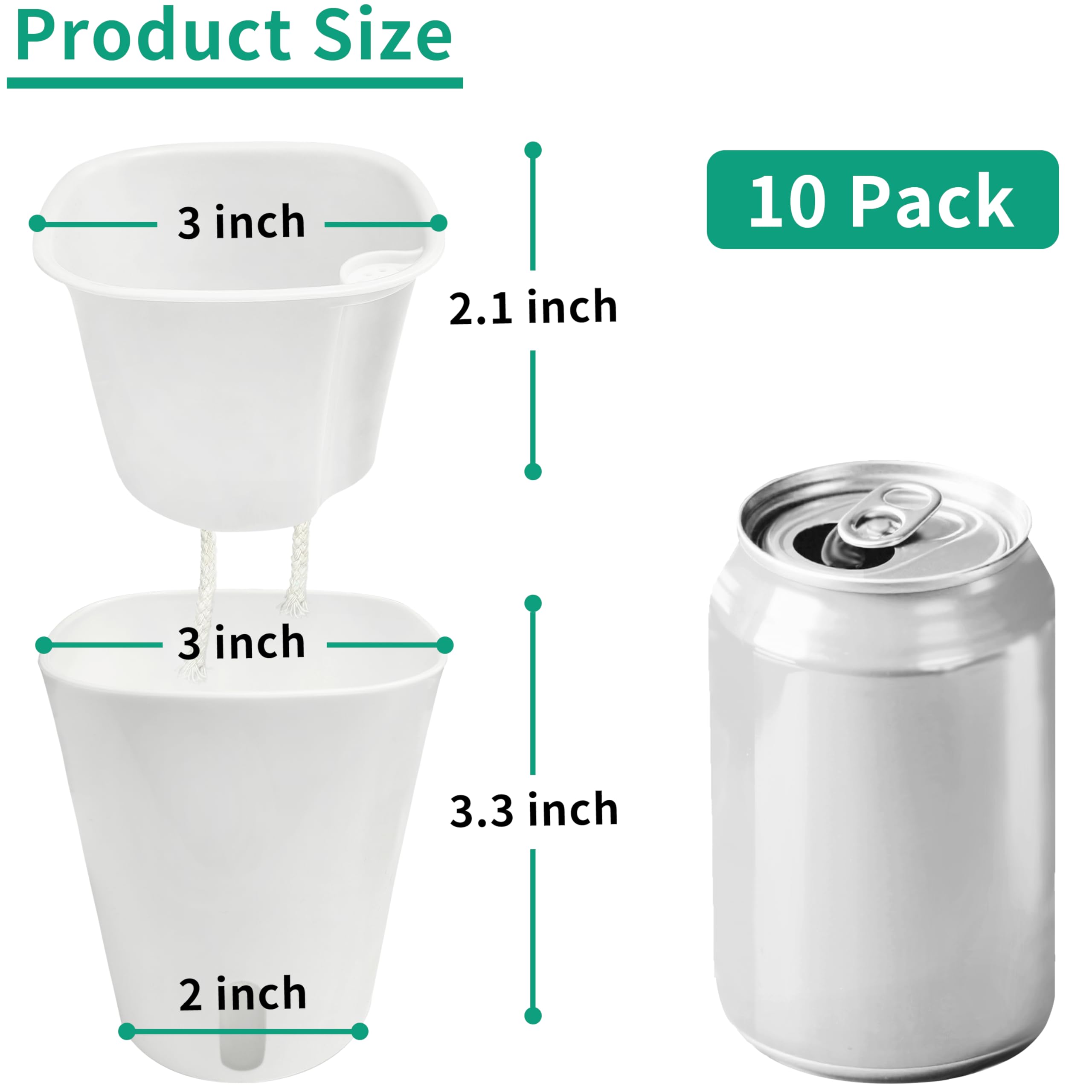 10 Pack 3 inch Self Watering Pots for Indoor Plants, Small Self Watering Plant Pots with Water Level Indicator and Multiple Vents, Self Watering Planters for Indoor Plants, Orchid, Succulent, Herbs