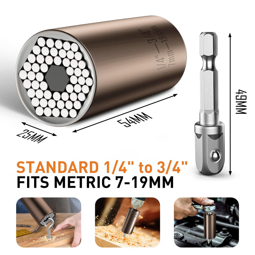 BIIB Gifts for Men Super Universal Socket Tools, Birthday Mens Gifts for Men Dad Him Husband Boyfriend, Dad Gift for Who Have Everything, Fathers Day Gift, Cool Gadgets Tools for Mens