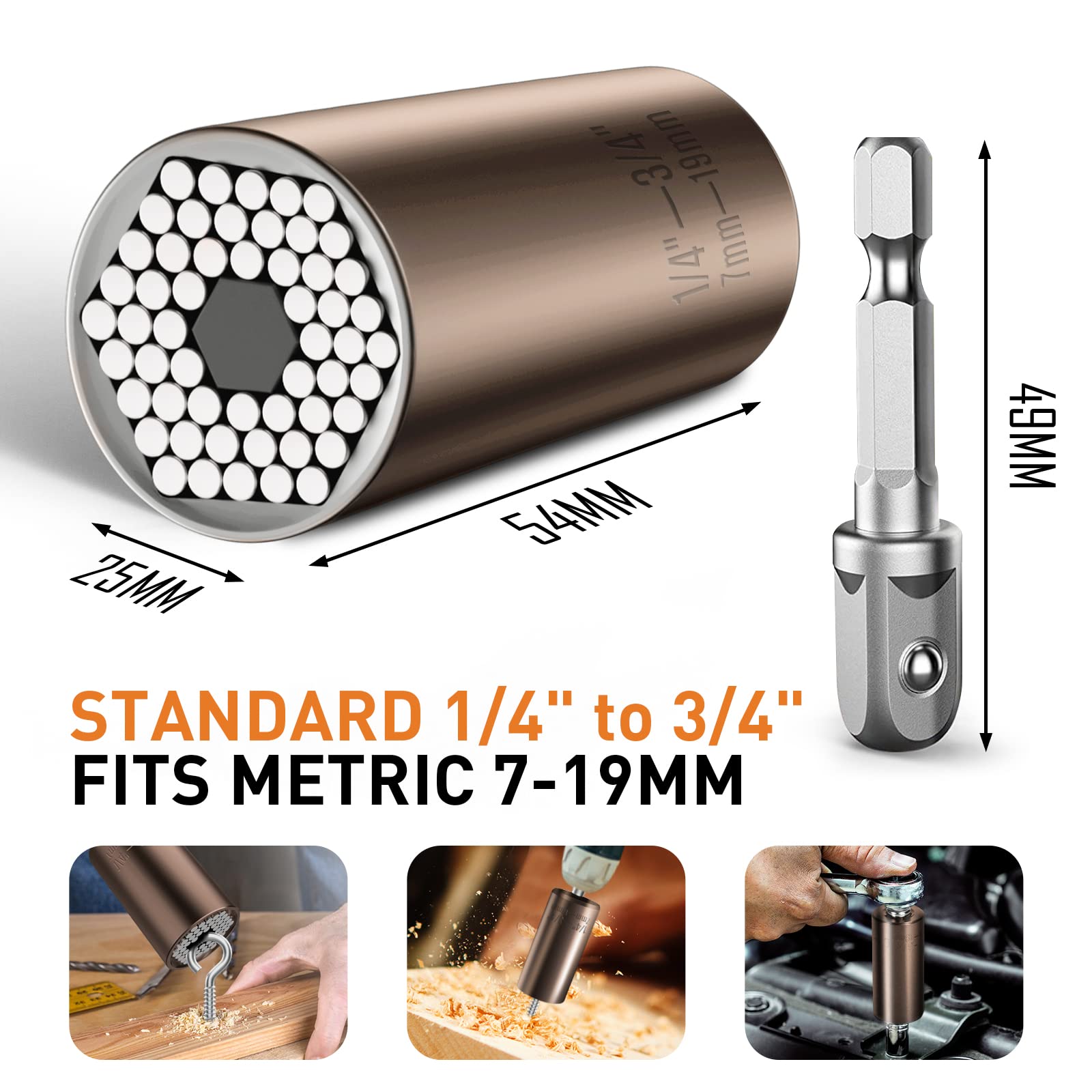 BIIB Gifts for Men Super Universal Socket Tools, Birthday Mens Gifts for Men Dad Him Husband Boyfriend, Dad Gift for Who Have Everything, Fathers Day Gift, Cool Gadgets Tools for Mens