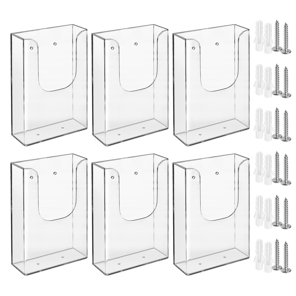 zavekia Brochure Holder, 6 Pack 4 x 6 Inches Transparent Polystyrene Wall Mount Literature Holder