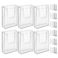 zavekia Brochure Holder, 6 Pack 4 x 6 Inches Transparent Polystyrene Wall Mount Literature Holder