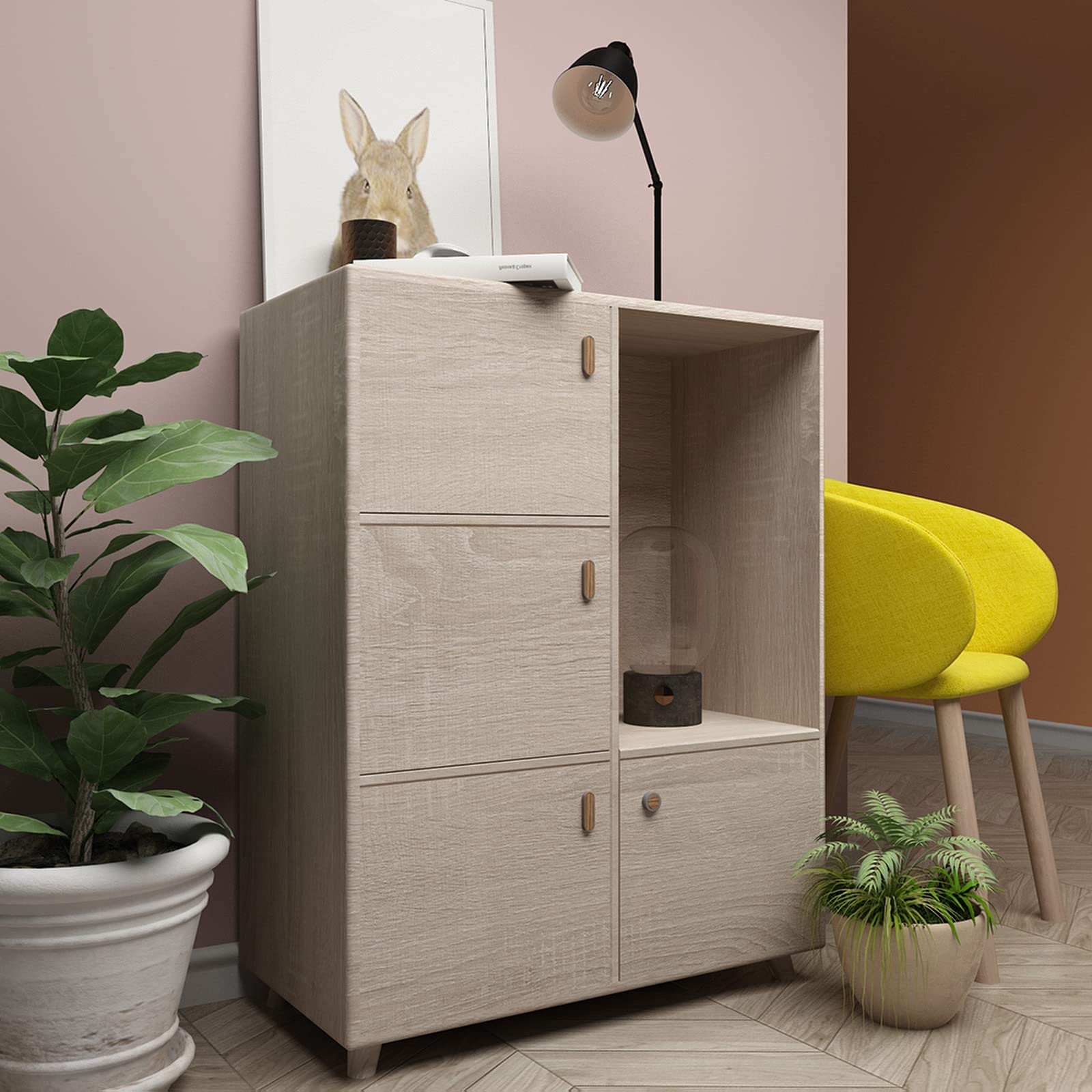 Boobest Light Brown Wood Wallpaper Peel and Stick Wood Grain Contact Paper Waterproof Removable Kitchen Cabinet Wallpaper 15.74"x 118" Wood Vinyl Wrap Cabinet Covers Oak Grey Wood Look Contact Paper