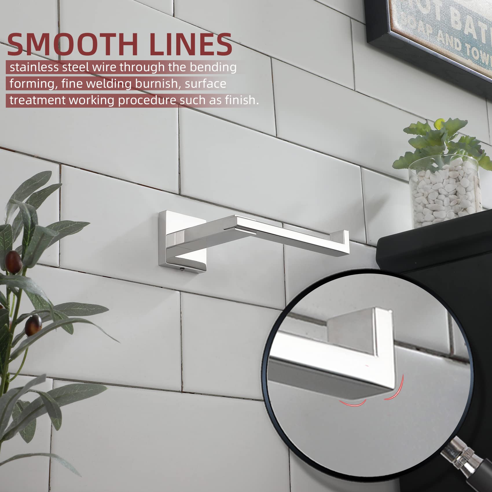 KOKOSIRI Chrome Toilet Paper Holder for Kitchen Bathroom Washroom Toilet Tissue Roll Holder Hold Mega Rolls Stainless Steel, Wall Mounted B2006CH