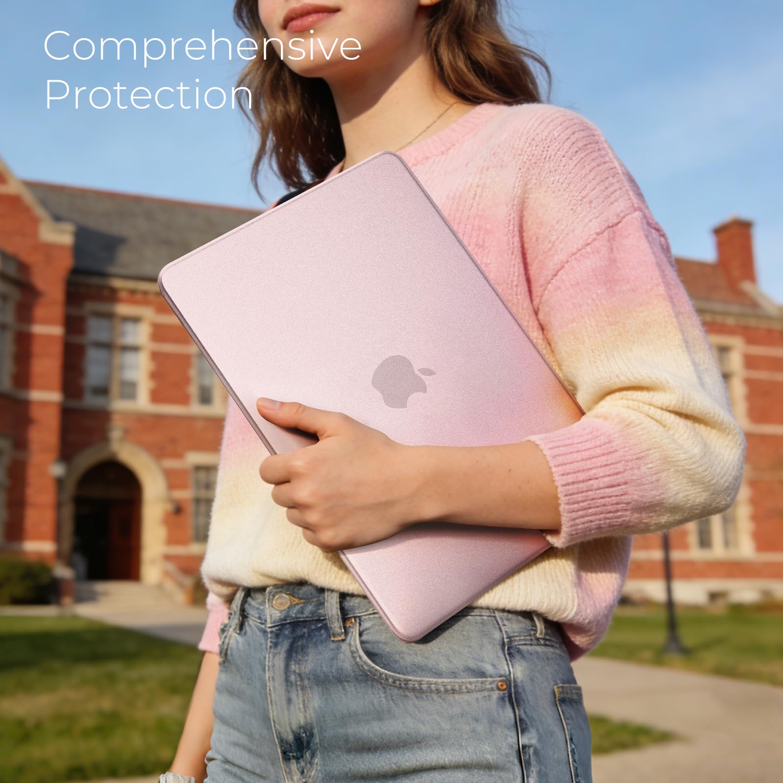 EooCoo for MacBook Neo Case 13 Inch Model A3404 2026 Release, Ultra-Thin & High Fit, Non-Yellowing Hard Cover, Slim Transparent Protective Shell Laptop Accessories, Matte Blush Pink
