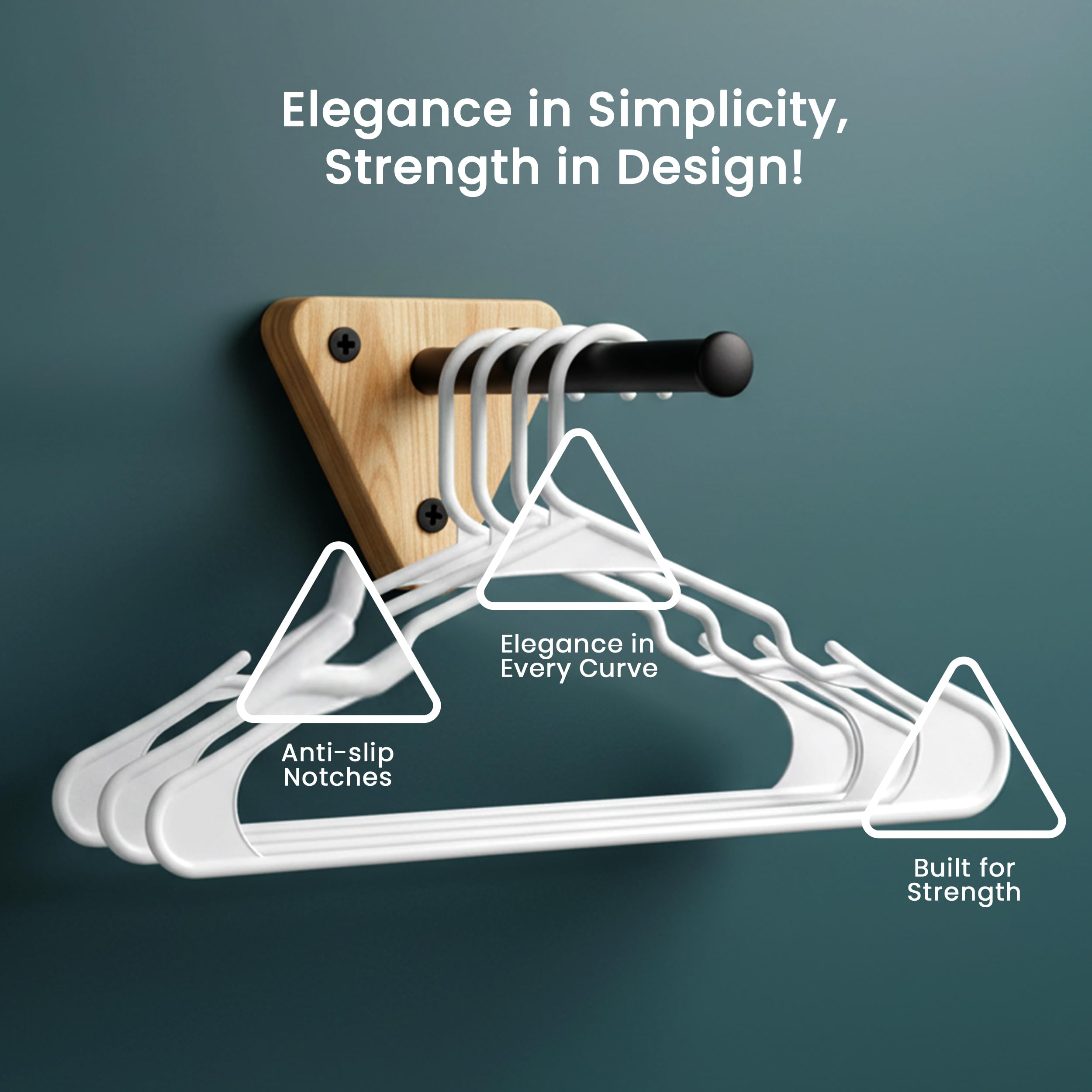 Utopia Home Plastic Hangers, 50 Pack, Clothes Hangers with Shoulder Grooves, Durable Space Saving Coat Hanger for Shirts, Pants, Skirts, Jackets, Blouses, Dresses and Everyday Wardrobe Use (White)