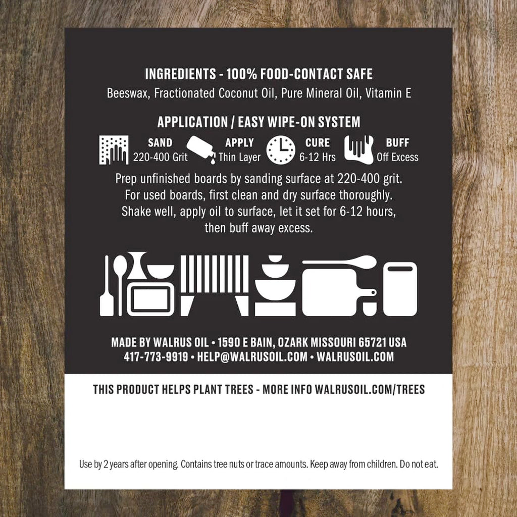 Walrus Oil - Cutting Board Oil and Wood Butcher Block Oil, 32 oz Jug, Food-Safe