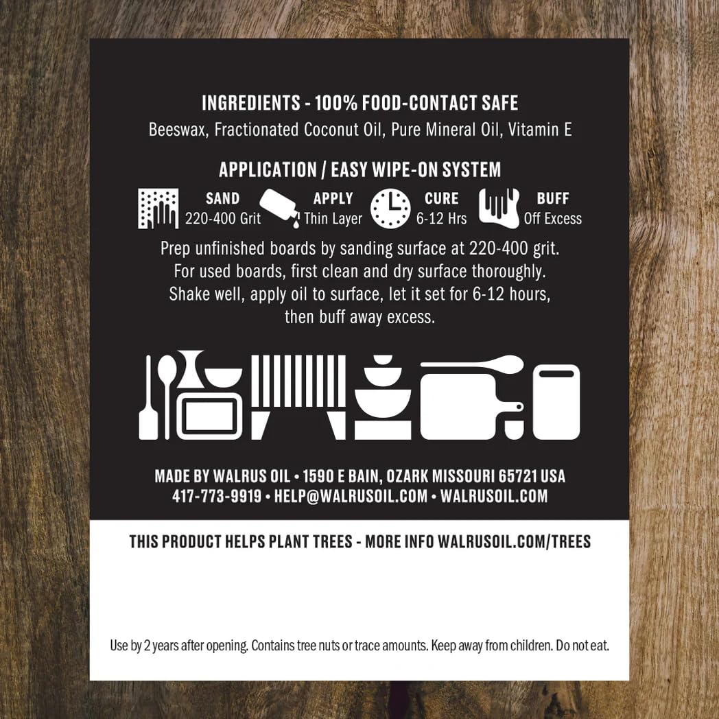 Walrus Oil - Cutting Board Oil and Wood Butcher Block Oil, 32 oz Jug, Food-Safe