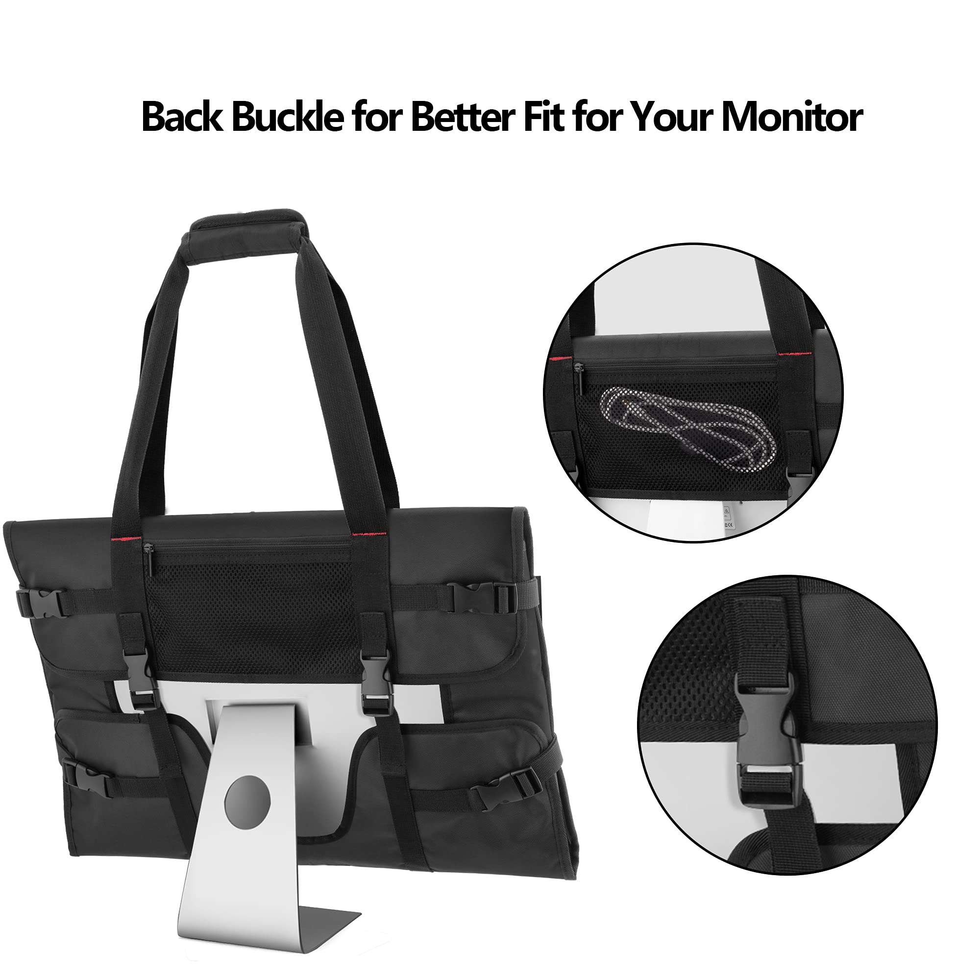 Trunab Travel Carrying Case Compatible with 21.5" iMac /24” iMac / 24" LCD Screens, Protective Monitor Dust Cover Travel Bag With Padded Velvet Lining for 24” Monitor and Accessories (Patented Design)