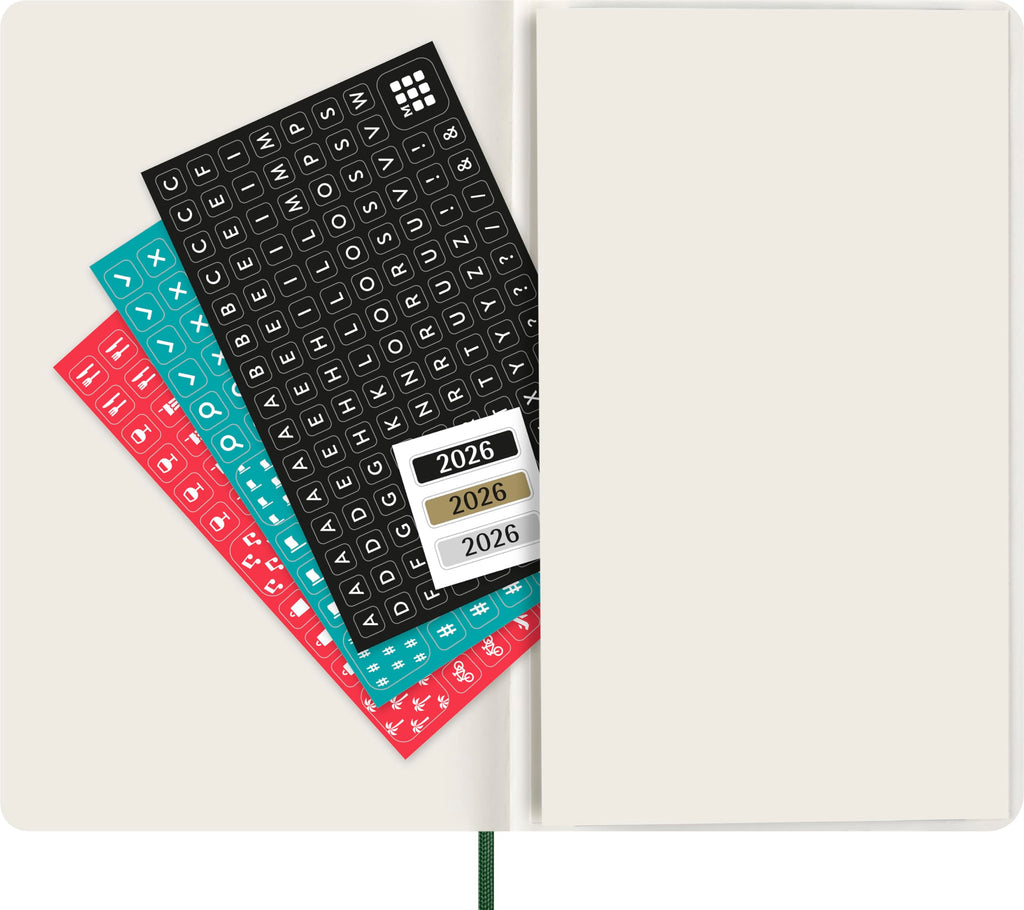 Moleskine Classic 12 Month 2026 Daily Planner, Soft Cover, Large (5" x 8.25"), Myrtle Green, 400 pages