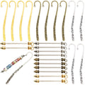 12 Pcs Beadable Bookmarks DIY Metal Blank Bar Bookmark for Beads Metal Bookmark Hairpin Hook Carved Antique Vintage Bookmarks Gift for Book Lovers Student Teacher Office Supplies