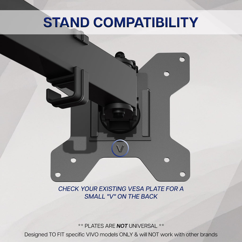 VIVO Steel VESA Bracket 75x75 and 100x100 Mounting for Computer Monitors, Quick Release Removable VESA Plate, Black, PT-SD-VA01A